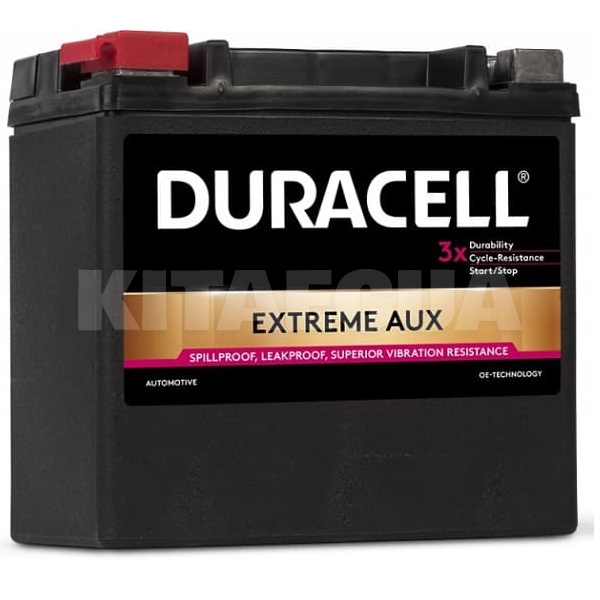 Мото аккумулятор EXTREME AUX 12Ач 200A "+" слева DURACELL (DEAUX14LAGM)