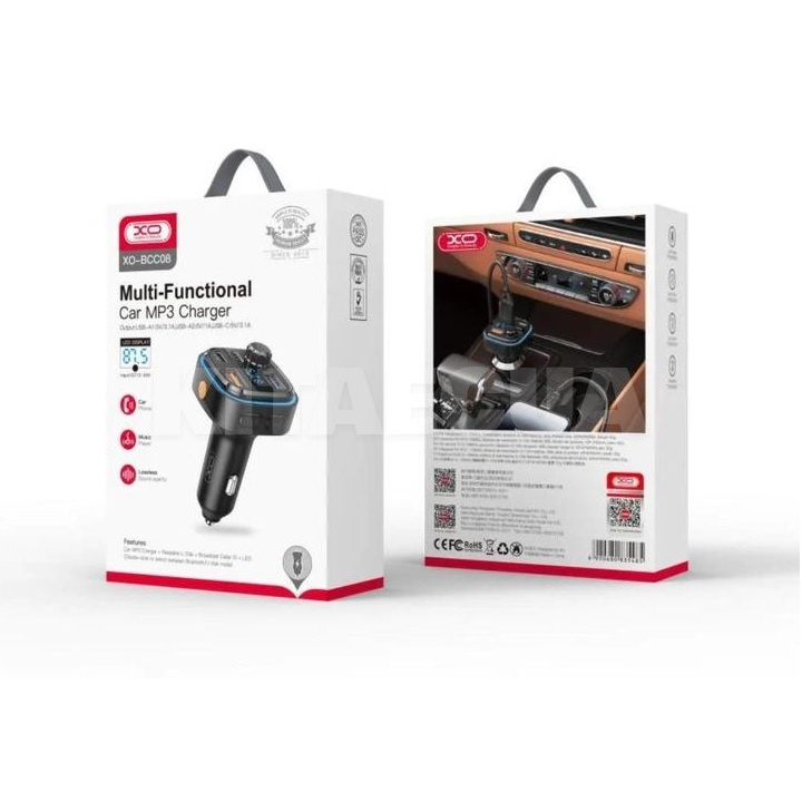 автомобільний зарядний пристрій 2USB+Type-C 5В 1+3.1А XO (XO-BCC08) - 2