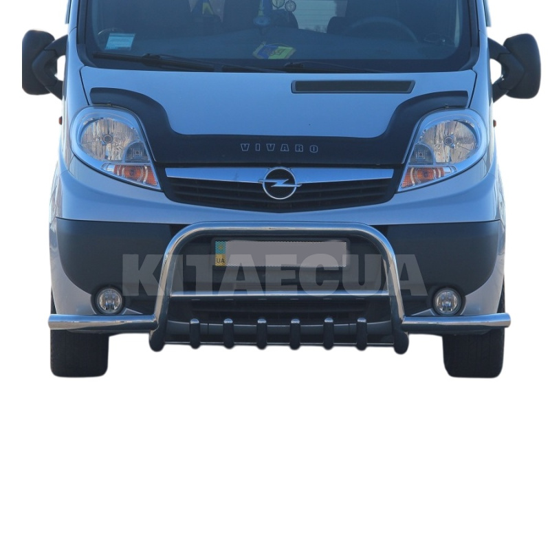 Кенгурятник Renault Trafic 2001-2015 нержавеющая сталь с усами CAN (dd21868) - 5
