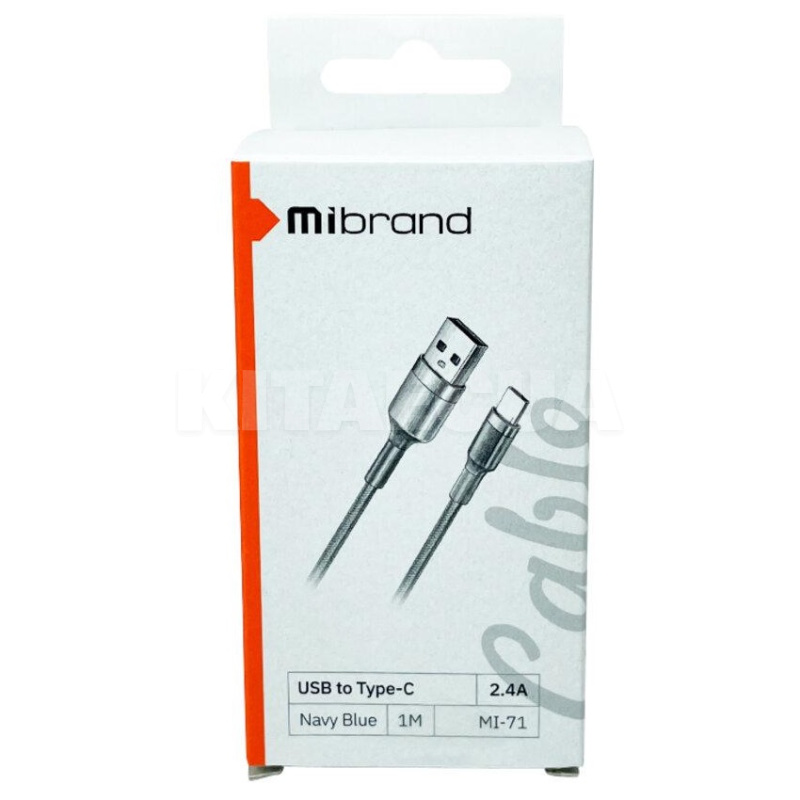 Кабель USB - microUSB 2.4A MI-71 1м темно-синий Mibrand (MIDC/71TNB) - 2