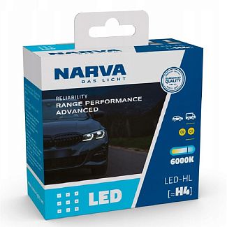 LED лампа для авто H4 19W 6000K Range Power Advanced +100% NARVA