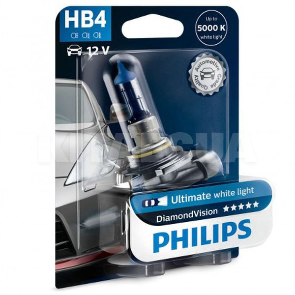 Галогенная лампа HB4 55W 12V Diamond Vision PHILIPS (9006DVB1) - 2