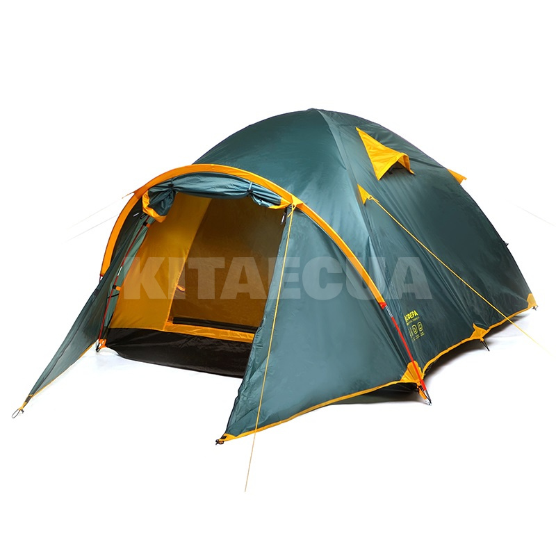 Палатка туристическая 220x220x130 см 3-местная с тамбуром зеленая Сфера СИЛА (960970)