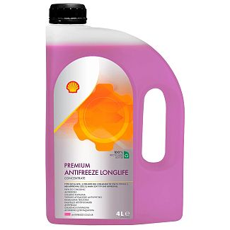 Антифриз-концентрат красный 4л Premium Long Life 774 D-F G12+ -38 °C SHELL