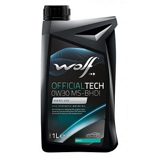 Масло моторное синтетическое 1л 0W-30 Officialtech MS-BHDI WOLF