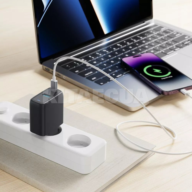 Зарядное устройство 45W Type-C+USB Silicone Power черное PROOVE (491850001) - 2