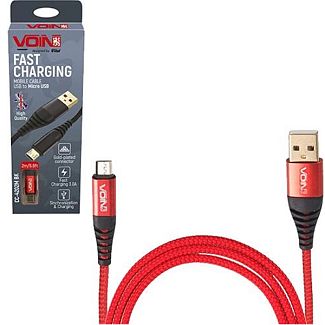 Кабель USB microUSB 3А CC-4202M 2м червоний VOIN