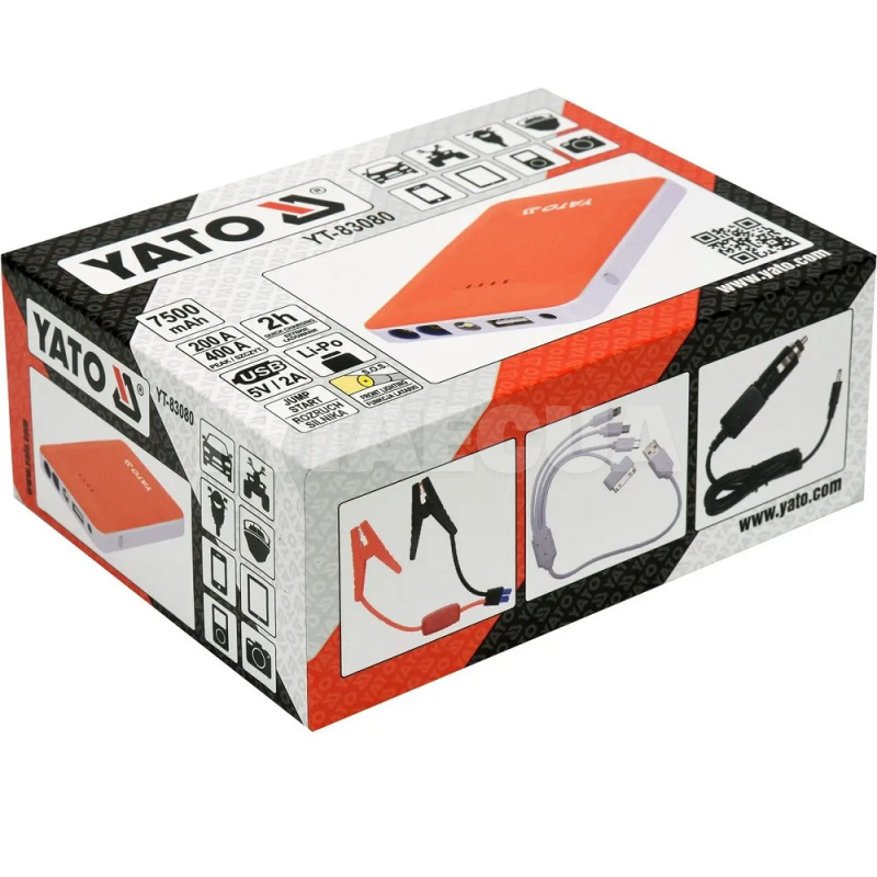 Пусковое устройство (бустер) 12В 200А 7.5Ач YATO (YT-83080) - 4