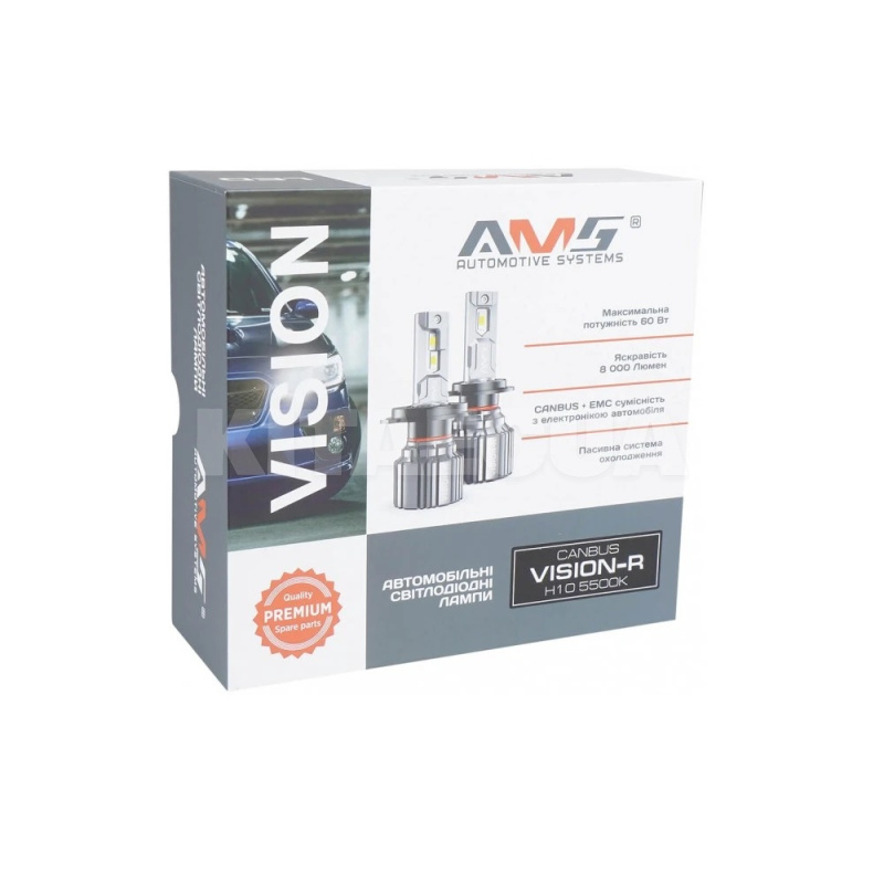 LED лампа для авто VISION-R H10 24W 5500K CANBUS AMS (63838) - 3
