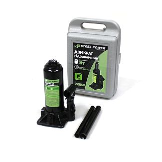 Домкрат гідравлічний пляшковий до 5т (195-380мм) STEEL POWER