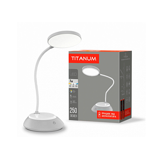 LED настольная лампа с аккумулятором серая TITANUM