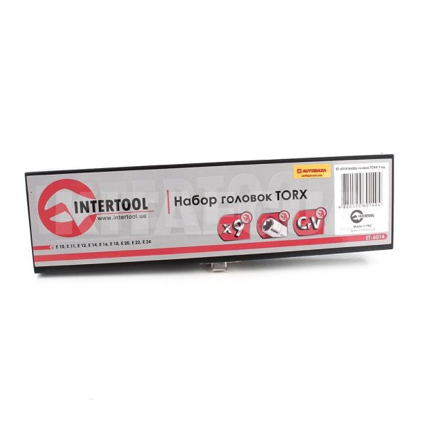 Набор торцевых головок TORX 1/2" 9 предметов E10-E24 Intertool (ET-6014) - 2