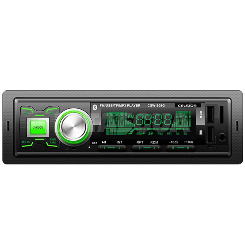 Автомагнитола 1DIN 4x45W LCD-дисплеем с зеленой подсветкой CSW-209 G Celsior (112294)