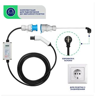 Зарядка для електромобіля Type Tesla 7.4 кВт 32А 1-фаза UACHARGER