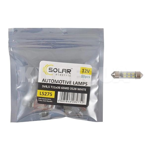 LED лампа для авто SV8.5 5W 36 мм (комплект) 10шт. Solar (LS275_P) - 2