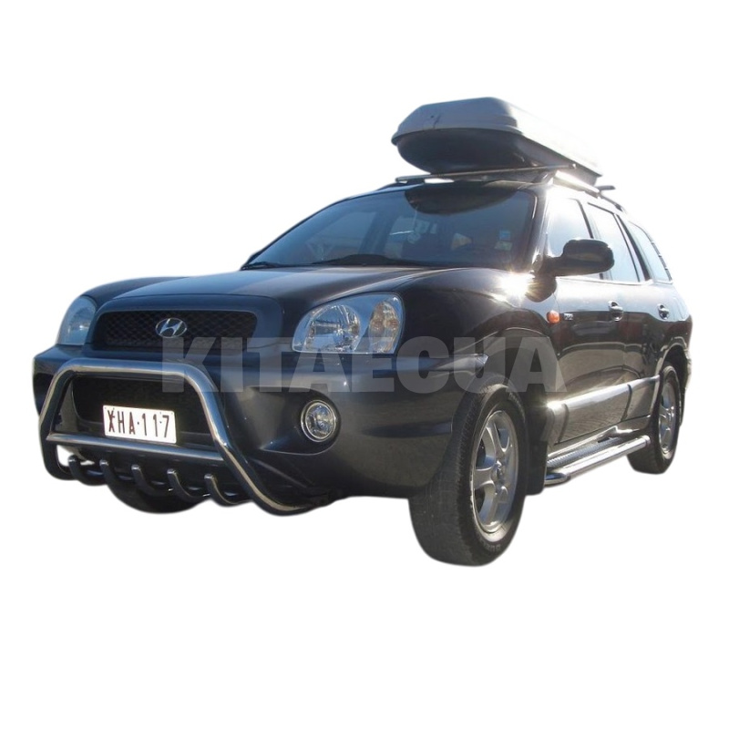 Кенгурятник WT003 Hyundai Santa Fe 1 2000-2006 нержавеющая сталь CAN (dd14781) - 3