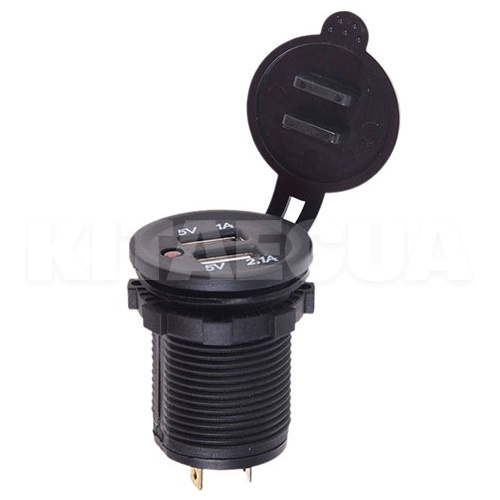 Автомобільний зарядний пристрій 12/24 В 3.1 а врізне червоне підсвічування VITOL (10249-Vitol)