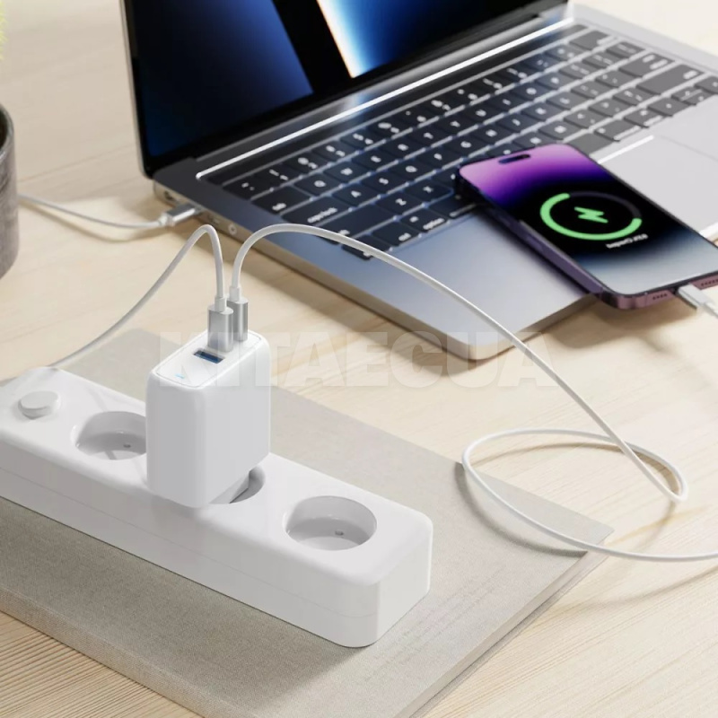Зарядное устройство 67W 2Type-C+USB Shot GaN белое PROOVE (491860003) - 5
