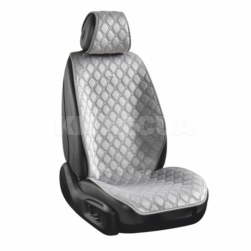 Накидки на сиденья серые с подголовником Turbo CARLIFE (SC30204)