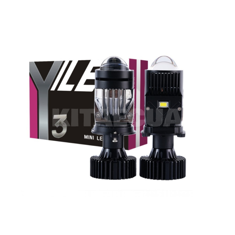 Мини LED линзы в фары H4 80/120W 6000K (Y3) - 3