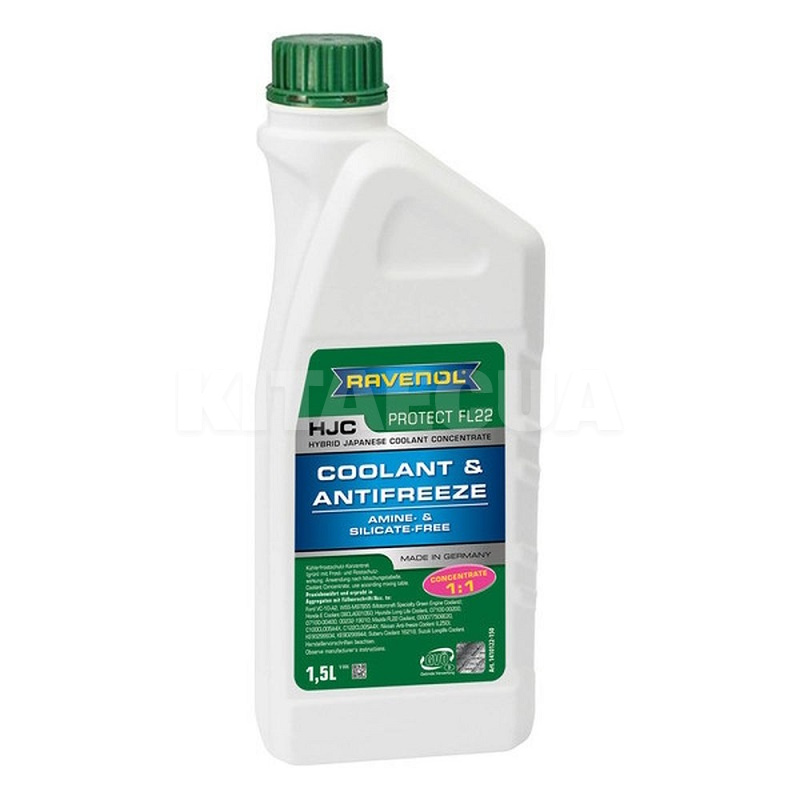 Антифриз-концентрат зеленый 1.5л g11 -40ºс hjc fl22 RAVENOL (RAV HJC FL22 CONC 1.)
