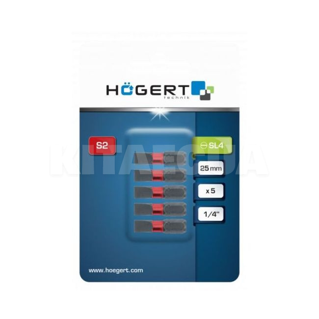 Біта ударна SL4 1/4" 25 мм 5 штук HOGERT (HT1S130) - 2