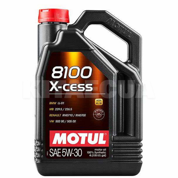 Масло моторное синтетическое 4л 5W-30 8100 X-Cess MOTUL (108945)
