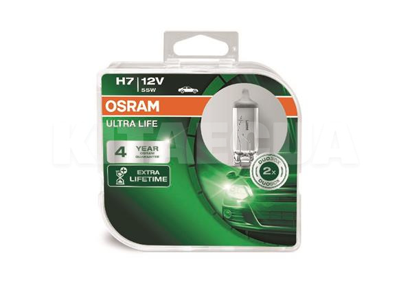 Галогенні лампи H7 55W 12V Ultra Life комплект Osram (OS 64210 ULT DUOBOX)