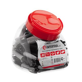 Мини-маркеры перманентные черные 93 мм 80 шт Intertool