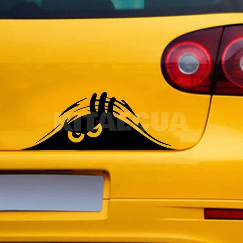 Наклейка для автомобіля водонепроникна 19х7см чорна (Slit-Stickers-black) - 2