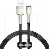 Кабель USB Lightning 2.4А Cafule Metal 0.25м чорний BASEUS (CALJK-01)