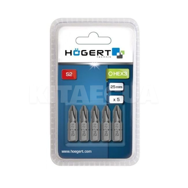 Біта PH2 25 мм 5 шт HOGERT (HT1S302)