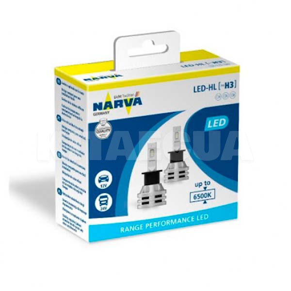 LED лампа для авто H3 19W 6500K NARVA (18058)