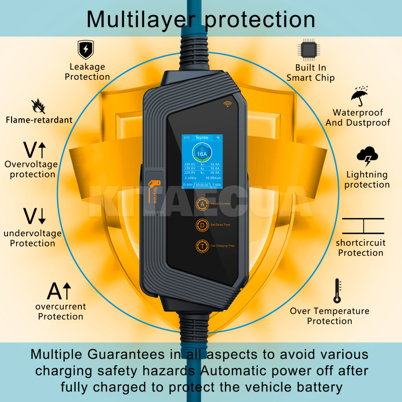 Зарядка для электромобиля GB/T AC 11 кВт 16A 3-фази Hero Wi-Fi FEYREE (-) - 2