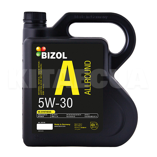Масло моторне синтетичне 4л 5W-30 Allround BIZOL (85116) - 2