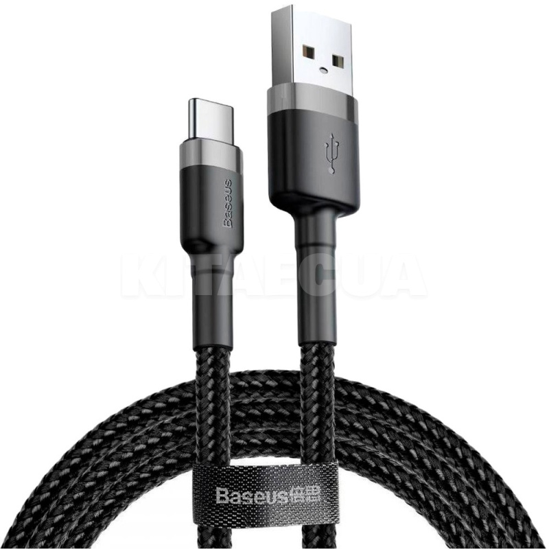 Кабель USB Type-C 3A Cafule 2м сірий/чорний BASEUS (CATKLF-CG1)