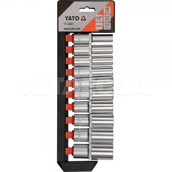 Набір торцевих головок 1/2" 10 предметів YATO (YT-38861)