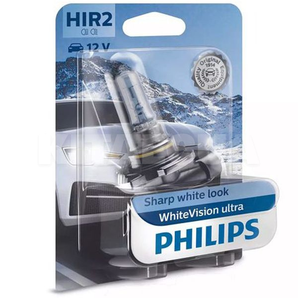 Галогенная лампа HIR2 55W 12V White Vision Ultra +60% PHILIPS (9012WVUB1) - 2