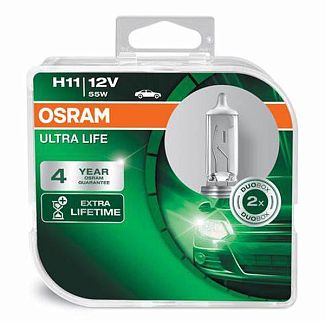 Галогенні лампи H11 55W 12V Ultra Life комплект Osram