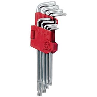 Набор Г-образных удлиненных ключей TORX 9 предметов Т10-Т50 Intertool