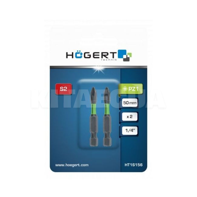 Біта ударна PZ1 1/4" 50 мм 2 шт HOGERT (HT1S156) - 2