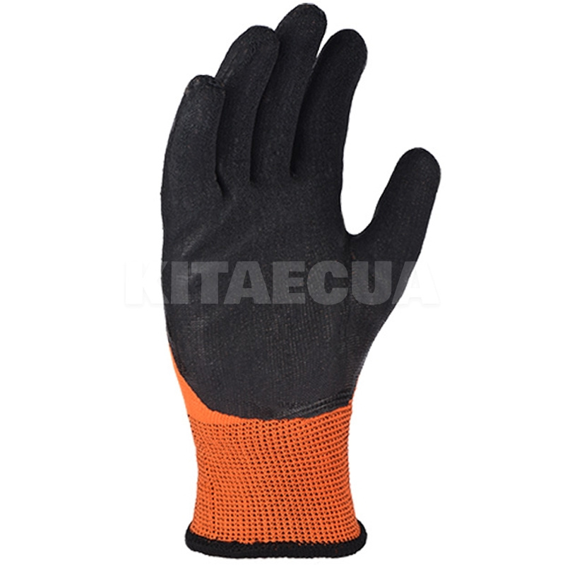 Перчатки рабочие антискользящие трикотажные с латексным покрытием оранжеевые XL Extragrab DOLONI (4196) - 2
