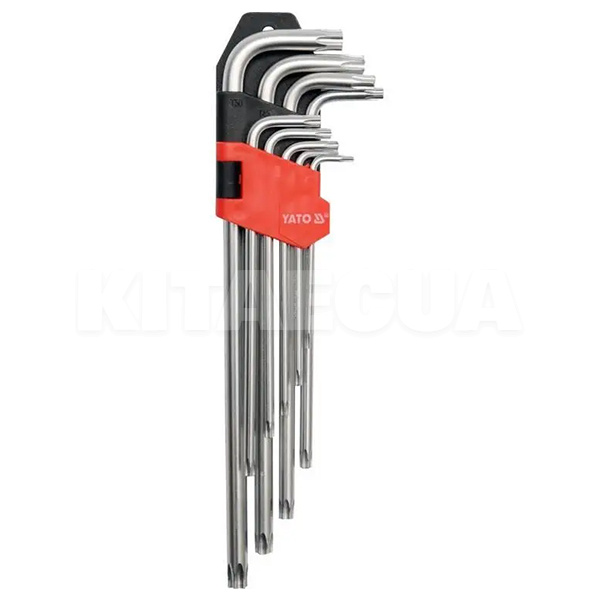 Набор ключей TORX с отверстием длинных Г-образных 9 предметов YATO (YT-0512)