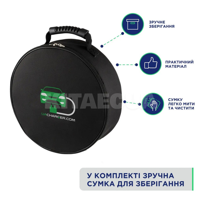 Зарядка для электромобиля 7.4 кВт 32А 1-фаза Type Tesla (американское авто) 7м EXPERT+ UACHARGER (CHC-EX120741HL-21-7) - 2