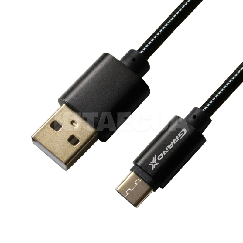 Кабель USB - Type-C 2.1A 1м черный Grand-X (MC-01B) - 3