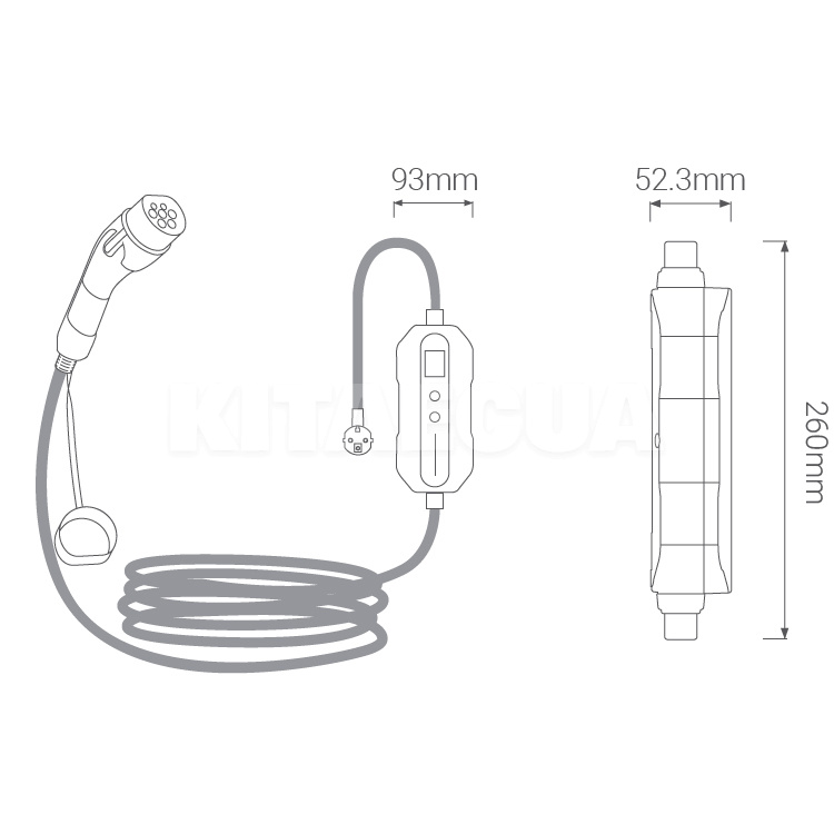 Зарядка Nissan Leaf 7.4 кВт 32А 1-фаза Type 1 (американское авто) Medium Basic REDAUTO (RD-M-7T1) - 3