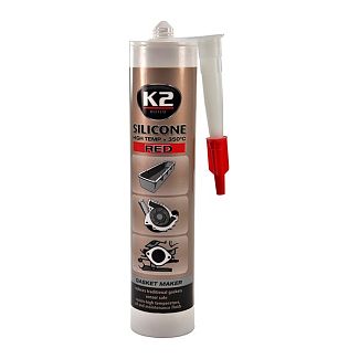 Герметик автомобильный формирователь прокладок 300г Silicone High-Temp красный K2