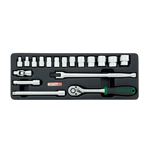 Набор головок и комплектующих 3/8" 18 предмета TOPTUL