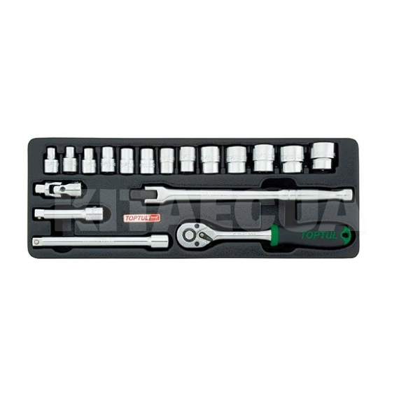 Набор головок и комплектующих 3/8" 18 предмета TOPTUL (GCAT1808)