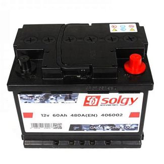 Аккумулятор автомобильный 60Ач 480А "+" справа Solgy
